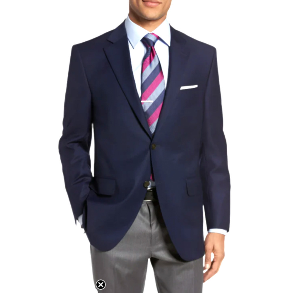Peter Millar Mens 48R Navy Blue Blazer Wool Canada Double Vent Single Breast
